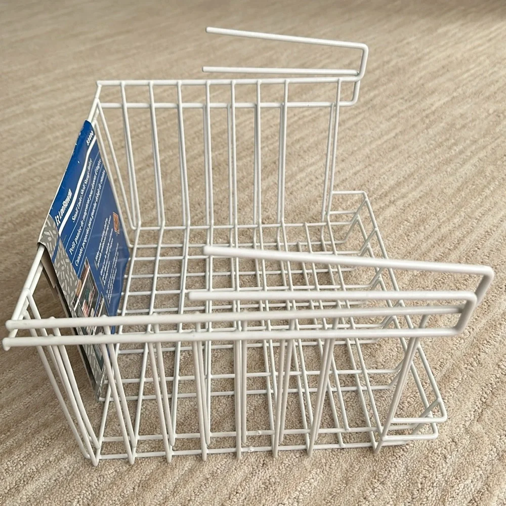 Set of 2 Rubbermaid Lee Rowan Hanging Under Shelf Metal Storage Basket 10” x 12”